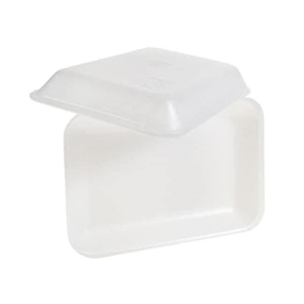 Dyne-A-Pak 2010020W00 2 White Foam Meat Tray - Case of 500 2010020W00 - main